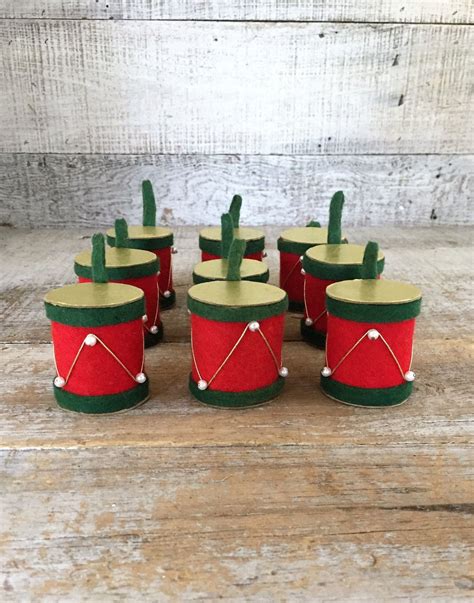 Ornaments Set Of 9 Drum Christmas Ornaments Christmas Party Handmade
