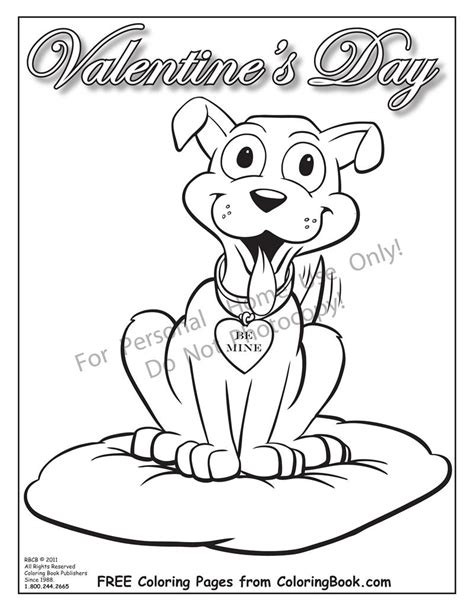 Valentine Dog Coloring Pages