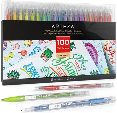 Arteza Dual Tip Brush Pens 100 Coluors Sketch Markers With Fine 04