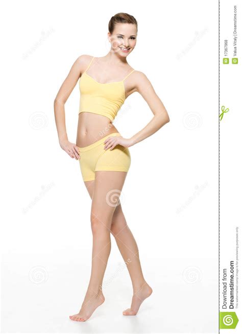 gelukkige jonge vrouw met perfect slank lichaam stock foto image of menselijk volwassen 17367968