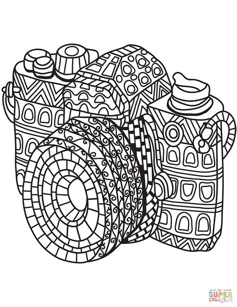 Zentangle Camera Coloring Page Free Printable Coloring Pages