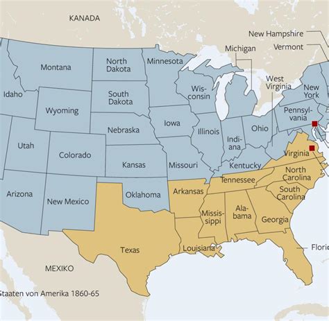 Der bürgerkrieg verwüstete die konföderierten staaten. Südstaaten Amerika Karte | goudenelftal