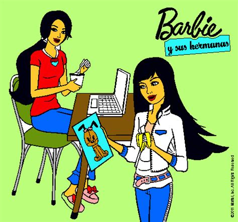 Dibujo De Barbie Y Su Hermana Merendando Pintado Por Backner En Dibujos The Best Porn