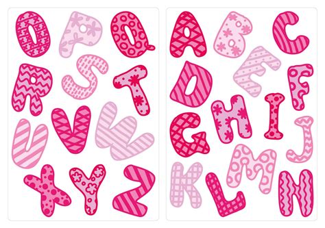 Wall Decal Nursery Alphabet Pink 26 Letters Wall Sticker Etsy