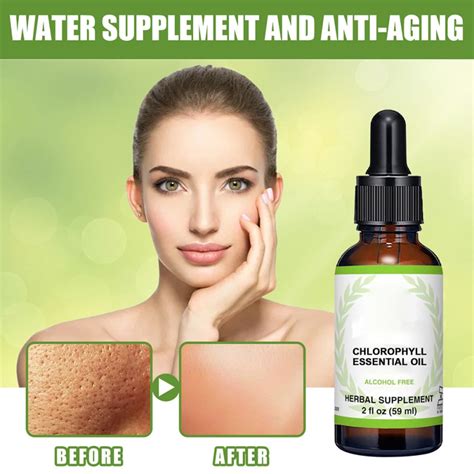 59ml Chlorophyll Essential Oil Liquid Energy Booster For Men Women Skin Care Chlorophyll Drops