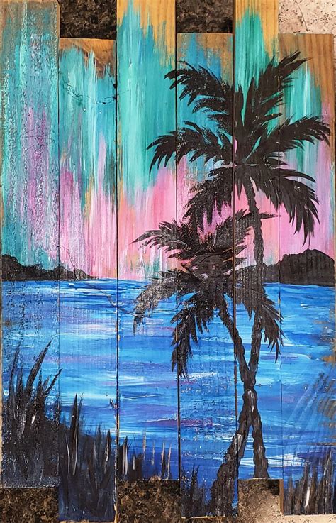 Tropical Sunset Pallet Paint And Unwined