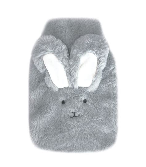 Hot Water Bottle 700ml And Cover Grey Bunny Heat Packs Wheat Bags