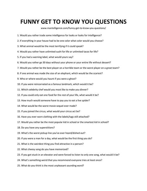 Funny Questions To Ask People
