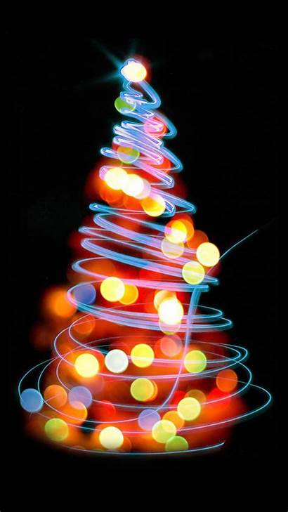 Christmas Iphone Lights Wallpapers Tree Glowing Pixelstalk
