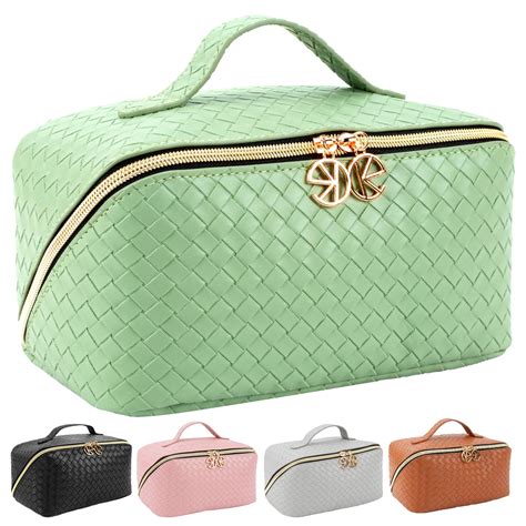 Large Capacity Travel Cosmetic Bag Makeup Bag Portable Leather