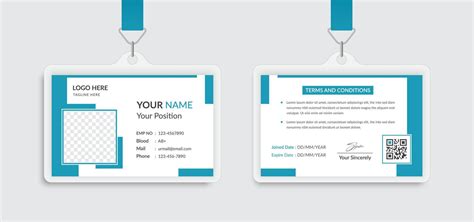 Professional Horizontal Id Card Template Design Vector Art At