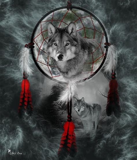 Wolf Dreamcatcher Digital Art By Ali Oppy