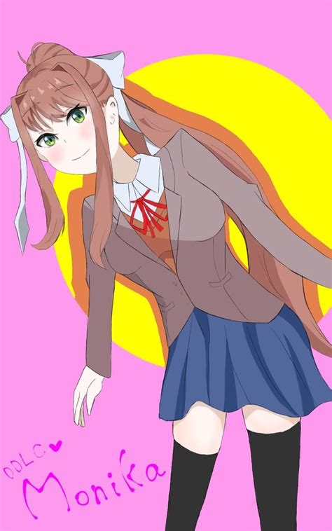 Monika Leaning Over 💚💚💚 By Rosu495 On Twitter Ddlc