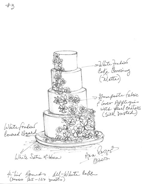 Custom Wedding Cake Sketch Cake Drawing Cake Sketch Cake Illustration