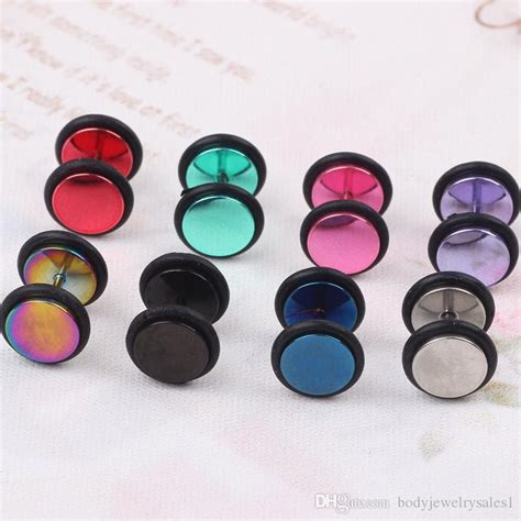 Unisex Stainless Steel Fake Ear Plug Tunnel Stretcher Ear Expander Expansion Stud Earrings