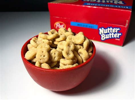 Use your hands to massage the melted butter into the nutter butter cookie crumb mixture. REVIEW: Post Nutter Butter Cereal - Junk Banter