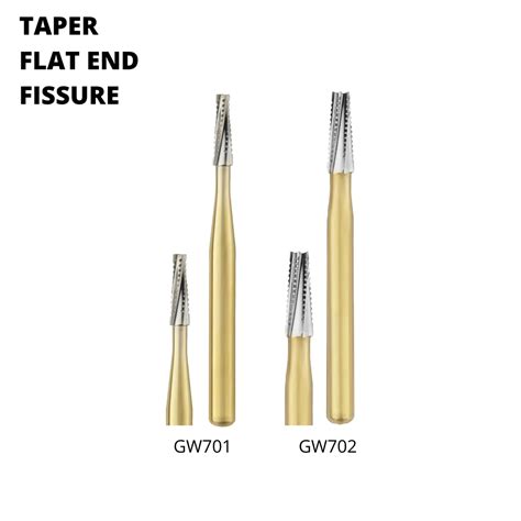 Ss White Great White Gold Series Taper Flat End Fissure Carbide Bur