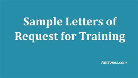 15 Sample Letters Of Request For Training Apt Tones