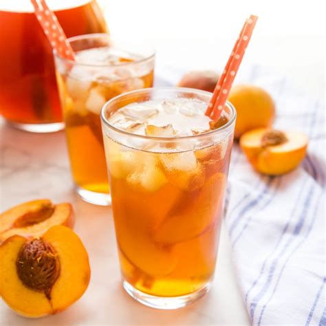 Peach Tea Homemade Iced Tea With Fresh Peaches The Busy Baker