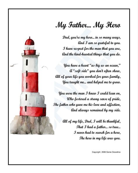 My Father My Hero Father Poem Father T Dad Poem Dad Etsy
