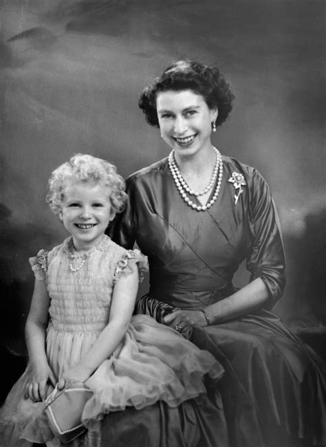 Queen Elizabeth Ii With Her Only Daughter Anne Princess Royal In