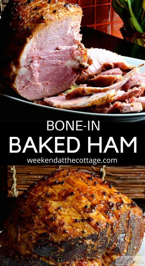Continue baking ham until the meat pulls away easily from the bone, about 45 more minutes. Oven-Baked Ham | Recipe (With images) | Ham recipes baked ...