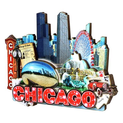 3d Chicago Magnet Chicago Souvenirs Chicago Nyc Landmarks