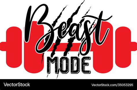 Beast Mode On White Background Royalty Free Vector Image