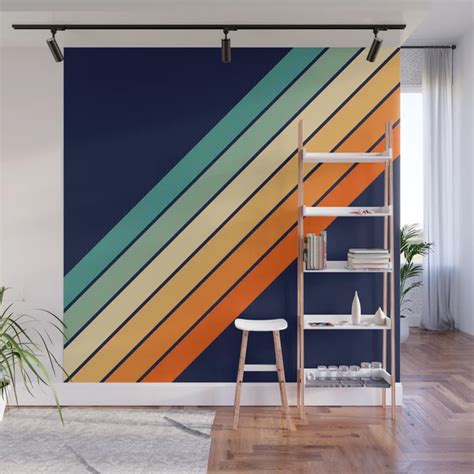 Farida 70s Vintage Style Retro Stripes Wall Mural In 2021 Stripes