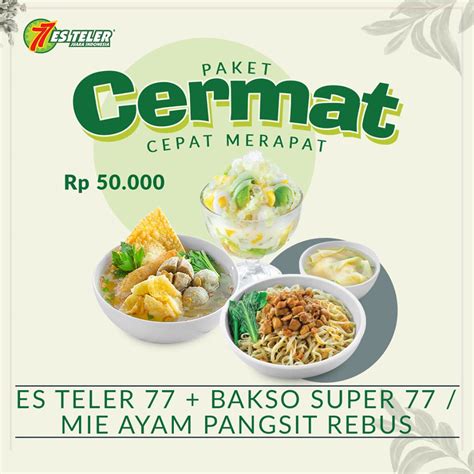 39,196 likes · 2 talking about this · 1,897 were here. Es Teler 77 Promo Paket Cermat Periode 16 Maret - 15 April ...