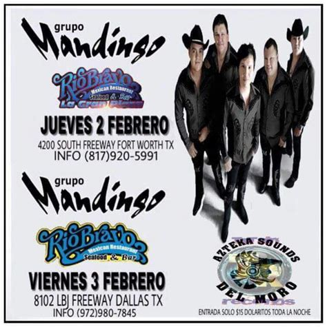 Bandsintown Grupo Mandingo Tickets Rio Bravo Gran Plaza Feb 02 2017