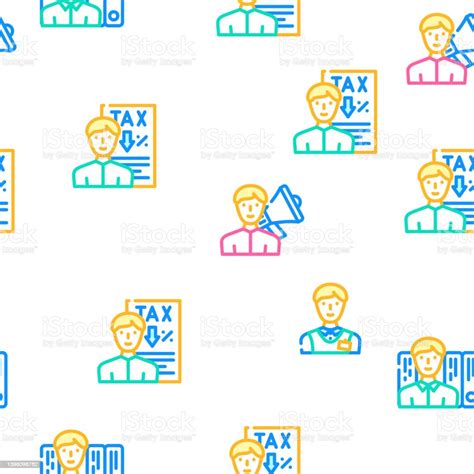 Salesman Business Occupation Icons Set Vector Stock Illustration