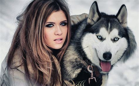Girl With Dog Wallpapers Wallpaper Cave
