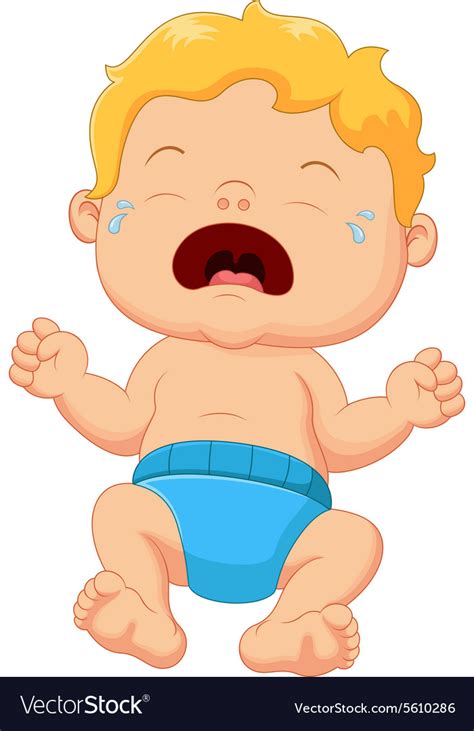 Cartoon Little Baby Crying Royalty Free Vector Image