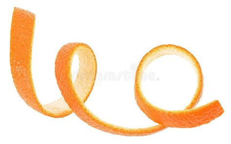 Fresh Orange Peel Isolated On White Background Orange Skin Stripe In