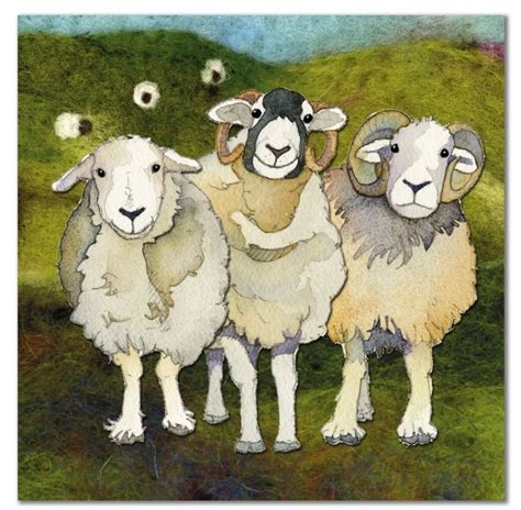 three sheep greetings card