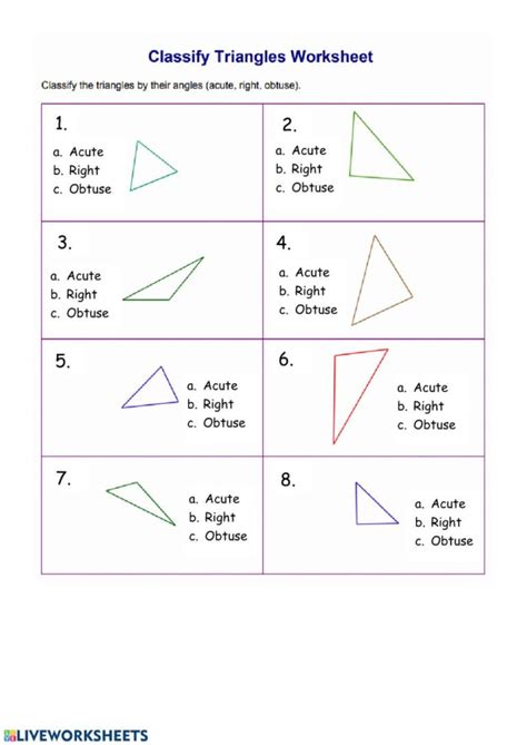 Classify Triangles Interactive Worksheet — Db