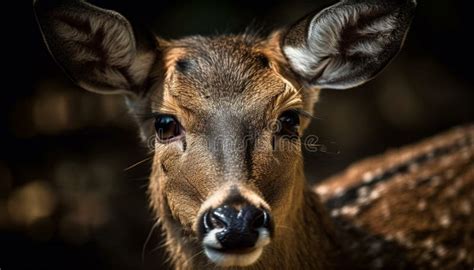 Deer Looking At Camera In Forest Meadow Generated By Ai Stock Photo