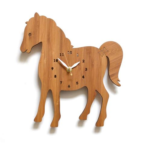 Horse Eco Friendly Modern Wall Clocks Home Decors Hand Crafted In Usa