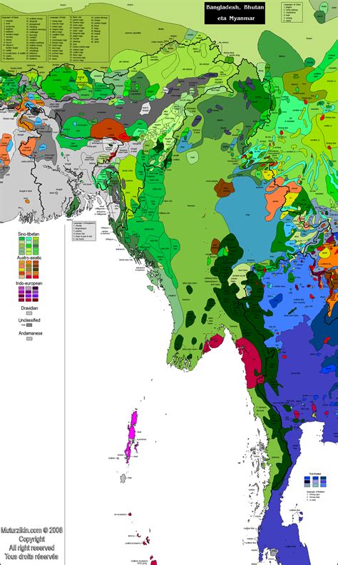 South Asia Carte Linguistique Linguistic Map