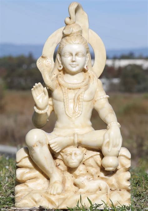 Sold White Marble Shiva Statue In Abhaya Mudra 28 71wm91 Hindu
