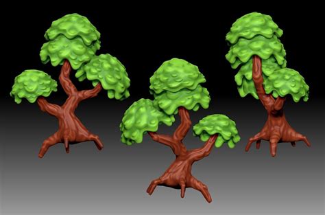 Stylized Cartoony Fantasy Tree 3d Model Cgtrader