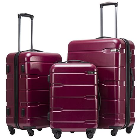 Luggage Expandable 3 Piece Sets Pcabs Spinner Suitcase Built In Tsa