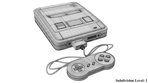 Snes Super Nintendo Entertainment System Console 3d Model 29 Obj