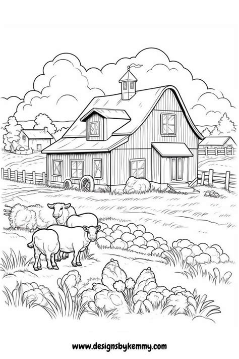 Coloring Pages For Adults Country Farm Coloring Pages Designs By