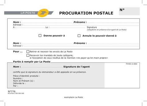 Procuration postale  Fichier PDF