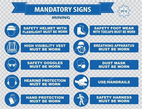 Mining Mandatory Signs Stock Vector By ©coolvectormaker 80023078