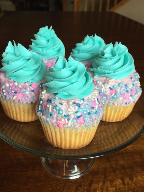 Turquoise And Pink Unicorn Glitter Birthday Cupcakes Birthday