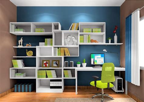 Maybe you would like to learn more about one of these? White-bookcase-desk-combination-with-blue-wallpaper.jpg ...