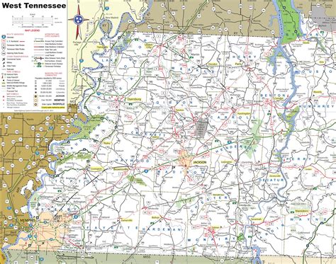 Map Of West Tennessee Counties Cities And Towns Map